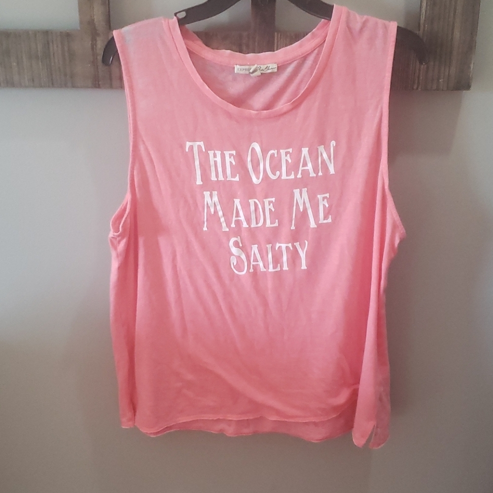 Express The ocean made me salty sleeveless tank